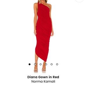 Red dress one shoulder